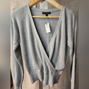 Banana Republic wrap sweater grey size XS NWT